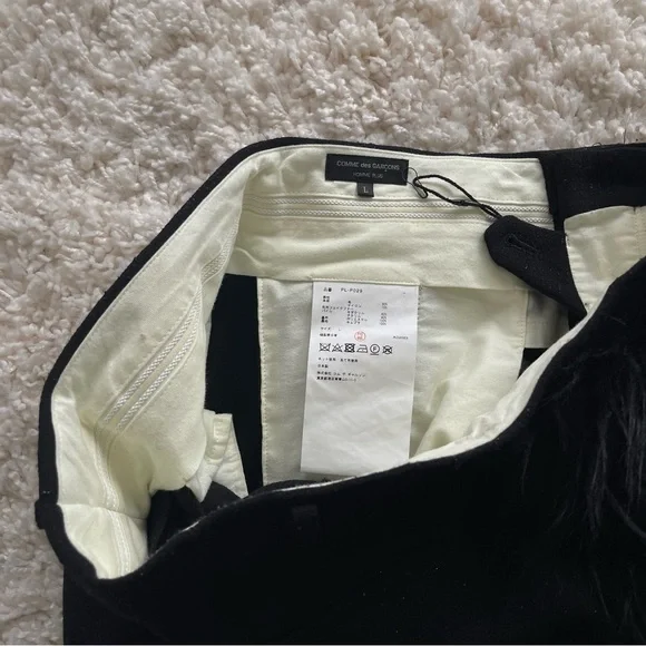 Comme des Garçons Homme Plus Black AW23 Faux-Fur & Tweed Shorts Designer - Picture 5 of 13